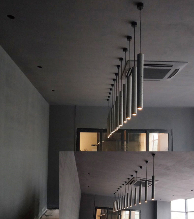 Modern Cylinder Pendant Ceiling Lights Cement 1 Light Pendant Lamp