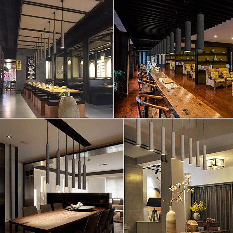 Modern Cylinder Pendant Ceiling Lights Cement 1 Light Pendant Lamp