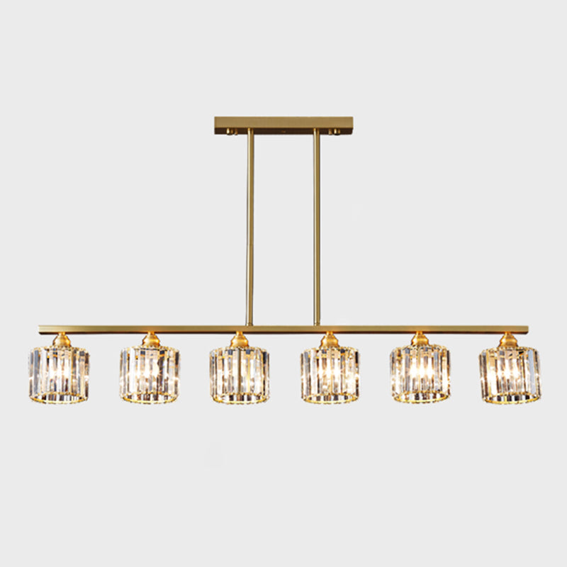 Lámpara de colgadura de estilo nórdico de estilo de cristal de cobre completo para el comedor