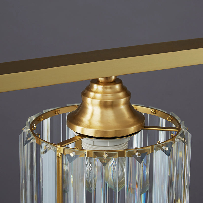 Lámpara de colgadura de estilo nórdico de estilo de cristal de cobre completo para el comedor