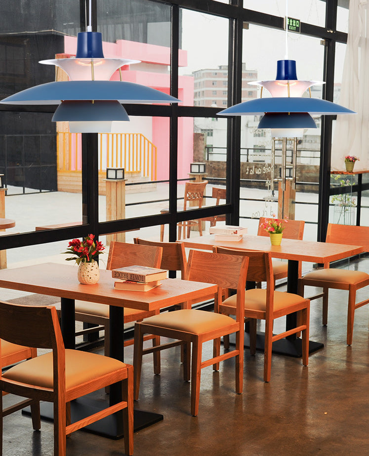 1 niveaux concentriques en couches légères lampe à pension nordique lampe suspendue en métal pour salle à manger