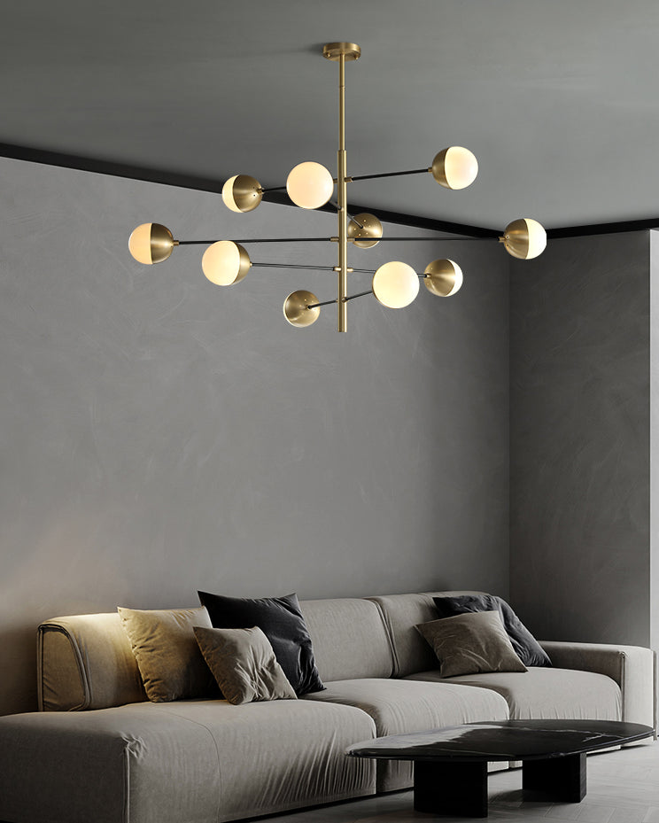 Lampadella in ottone in ottone in stile post-moderno in metallo + glass sfera di stile molecolare accompagnamento in oro