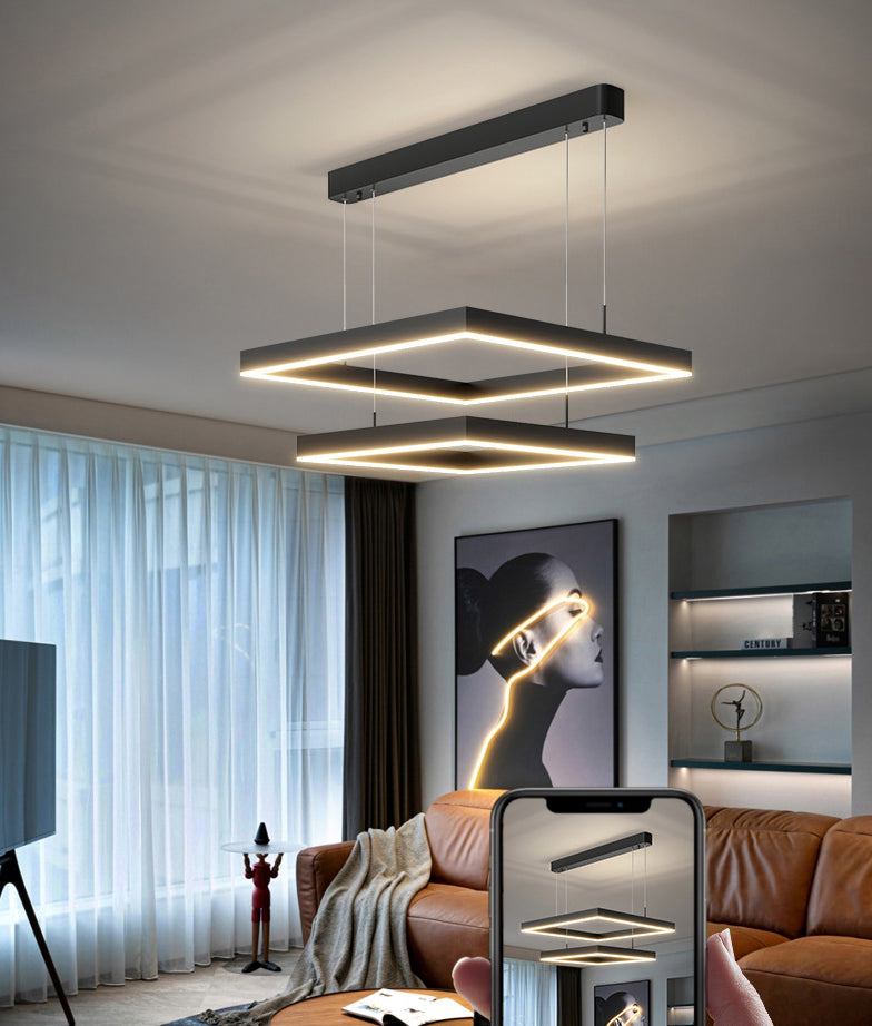 Luz de iluminación colgante cuadrado moderno kit de luz colgante de metal