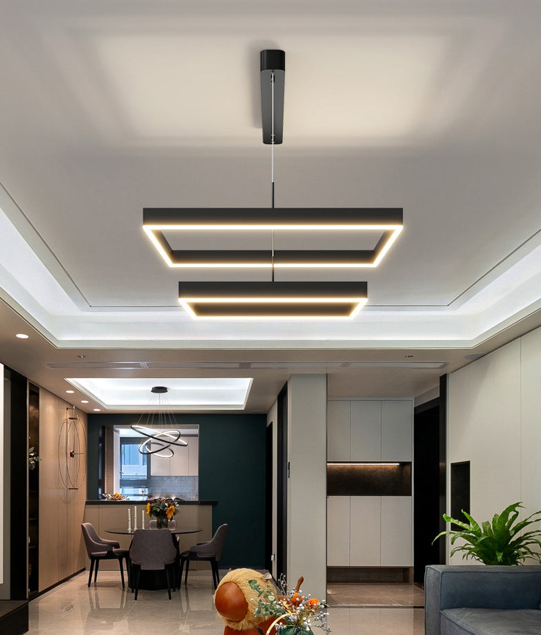 Luz de iluminación colgante cuadrado moderno kit de luz colgante de metal
