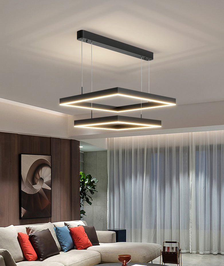Luz de iluminación colgante cuadrado moderno kit de luz colgante de metal