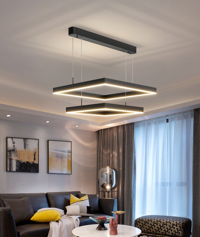 Luz de iluminación colgante cuadrado moderno kit de luz colgante de metal