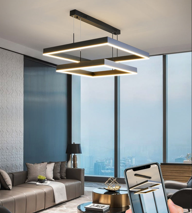 Modern Square Chandelier Light Fixtures Metal Chandelier