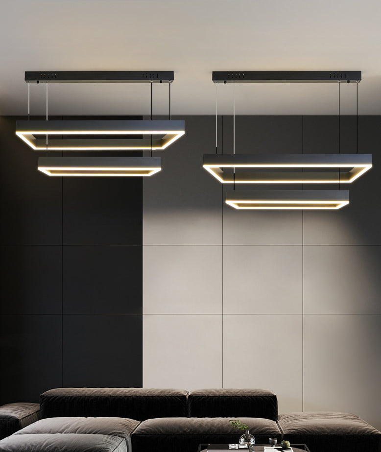 Modern Square Chandelier Light Fixtures Metal Chandelier