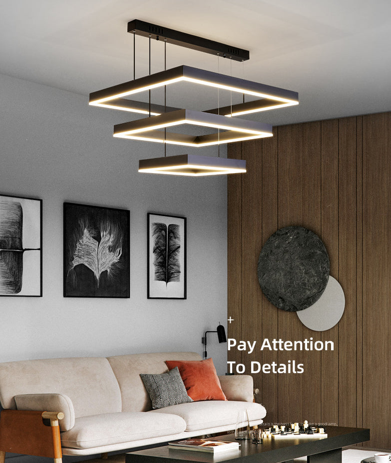 Modern Square Chandelier Light Fixtures Metal Chandelier