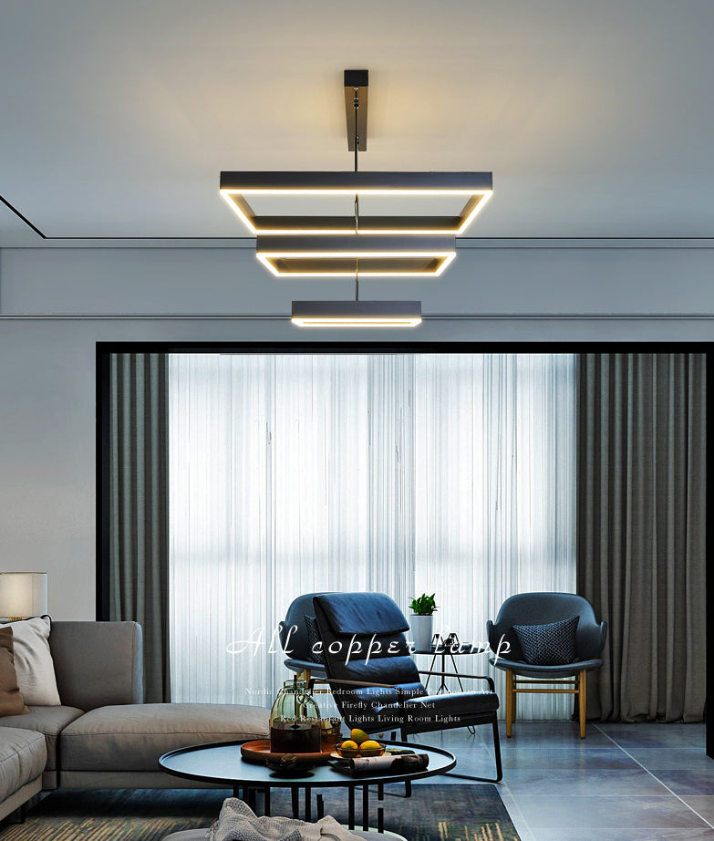 Modern Square Chandelier Light Fixtures Metal Chandelier