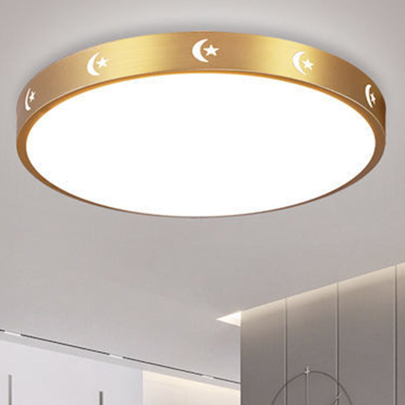 Luminaire encastré rond pour salon en métal LED plafonnier moderne en or