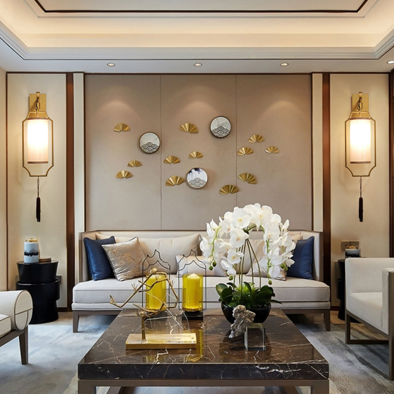 Gold Cylinder Wall Lighting Idea Traditional Metal 1 Light Living Room Sconce Light Fixture