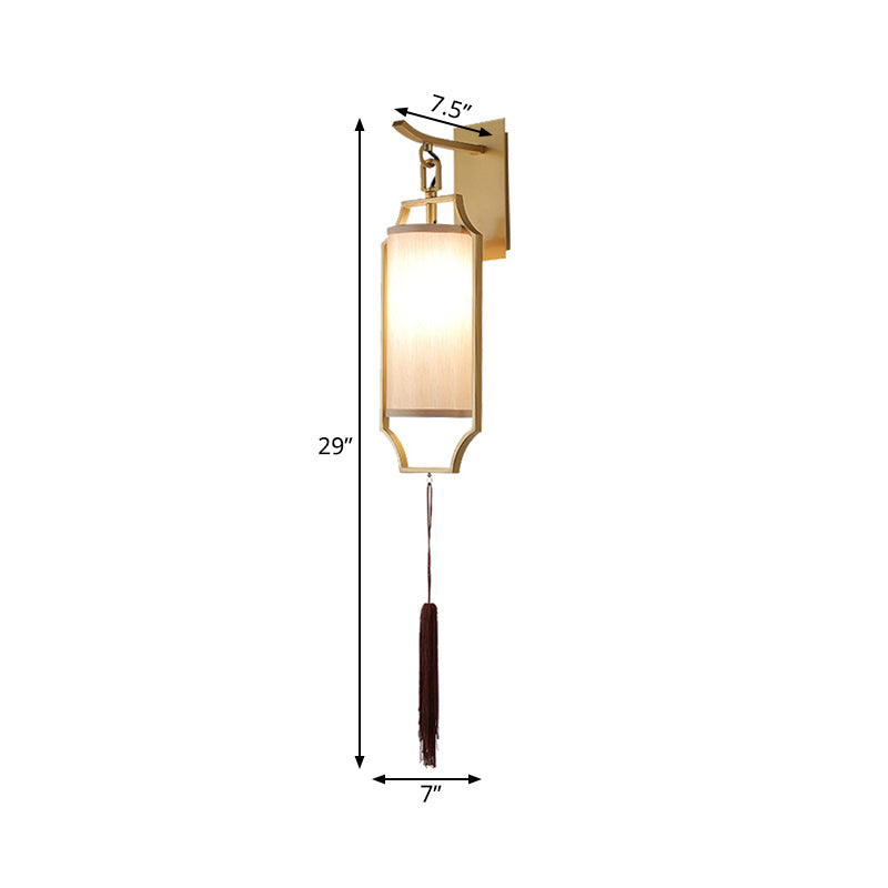 Gold Cylinder Wall Lighting Idea Traditional Metal 1 Light Living Room Sconce Light Fixture