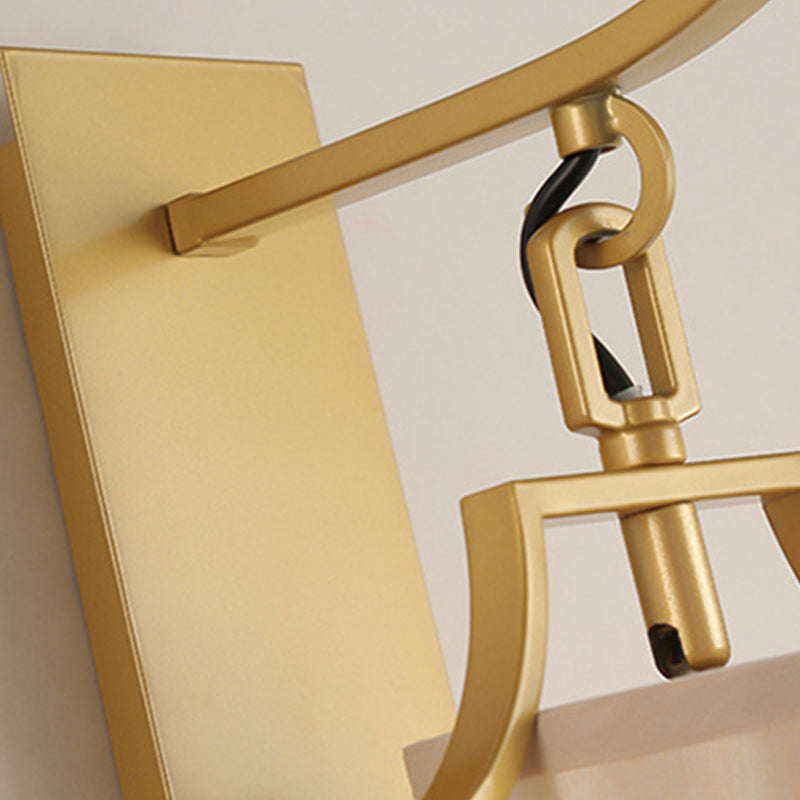 Gold Cylinder Wall Lighting Idea Traditional Metal 1 Light Living Room Sconce Light Fixture