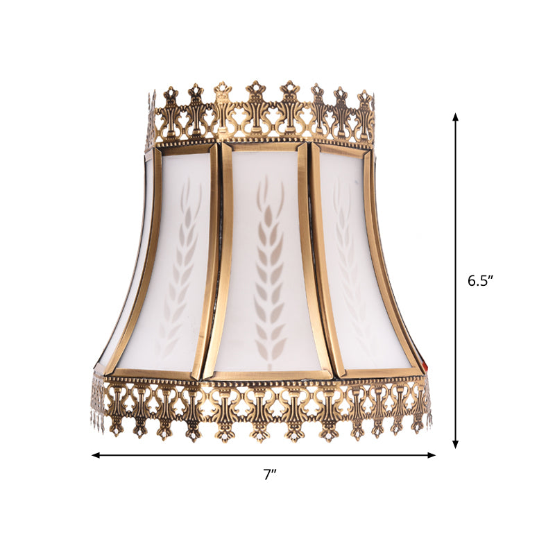 Empire White Glass Wall Sconce Light Retro 1 Head Living Room Flush Mount Lamp