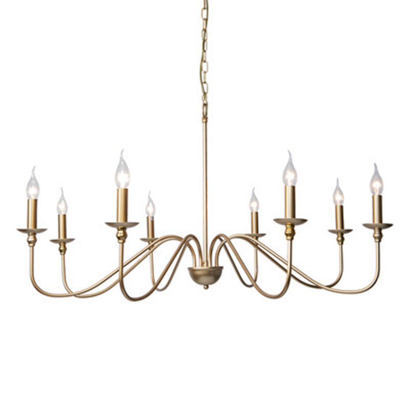 Chandelle suspendue à la bougie Light Light Traditional Swooping Bras Plafond Chandelier pour le salon