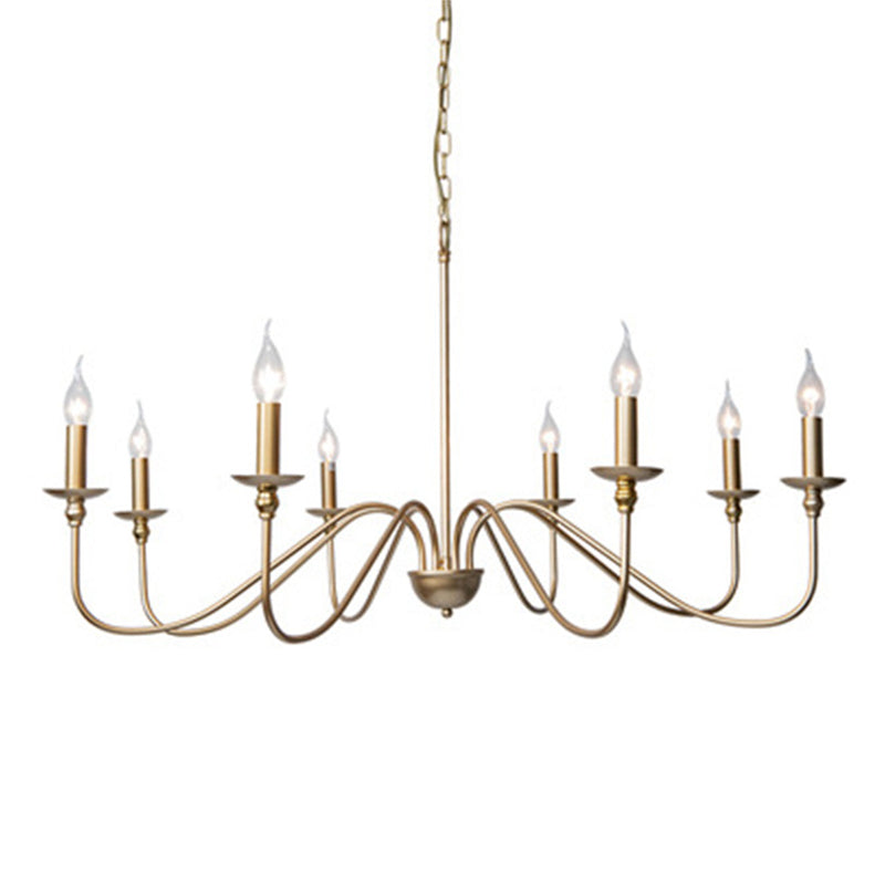 Chandelle suspendue à la bougie Light Light Traditional Swooping Bras Plafond Chandelier pour le salon