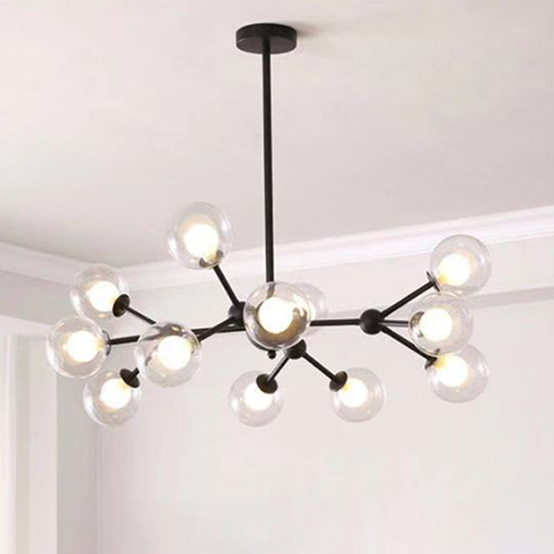 Molecular Shaped Living Room Chandelier Transparent Glass Globe Shade Contemporary Simplicity Style Lighting Pendant