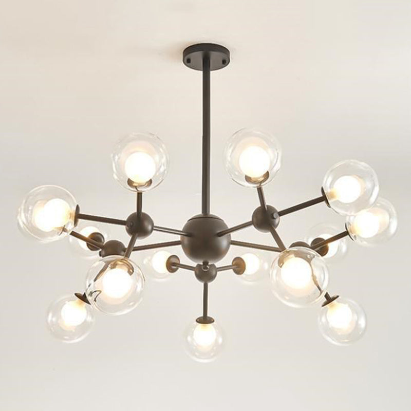 Molecular Shaped Living Room Chandelier Transparent Glass Globe Shade Contemporary Simplicity Style Lighting Pendant