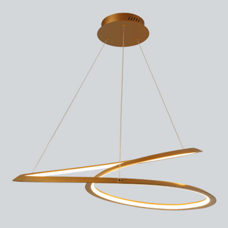 Modern LED Pendant Light Fixture Twisted Suspended Lighting Fixture with Acrylic Shade