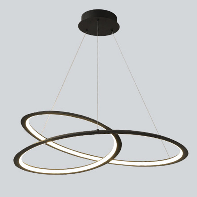 Modern LED Pendant Light Fixture Twisted Suspended Lighting Fixture with Acrylic Shade