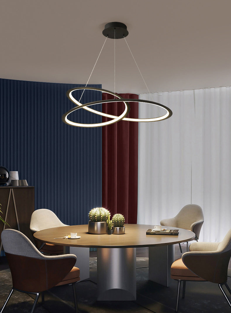 Modern LED Pendant Light Fixture Twisted Suspended Lighting Fixture with Acrylic Shade