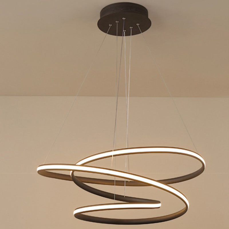 Simple Style Twist Chandelier Light Fixture Metal Living Room LED Chandelier Lamp