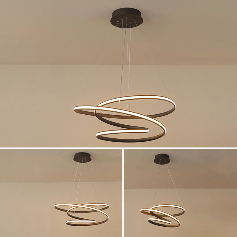 Simple Style Twist Chandelier Light Fixture Metal Living Room LED Chandelier Lamp