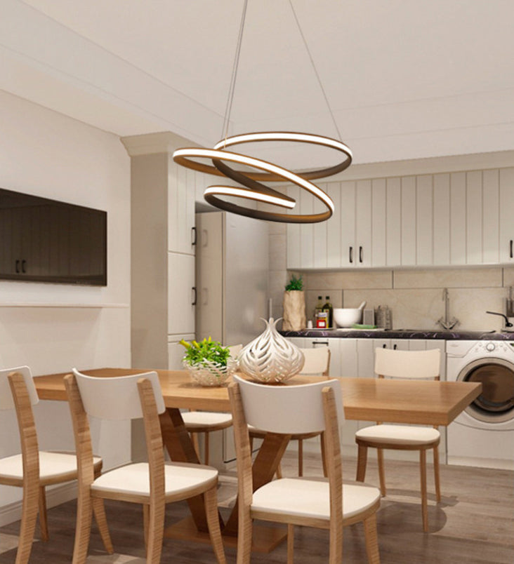 Simple Style Twist Chandelier Light Fixture Metal Living Room LED Chandelier Lamp