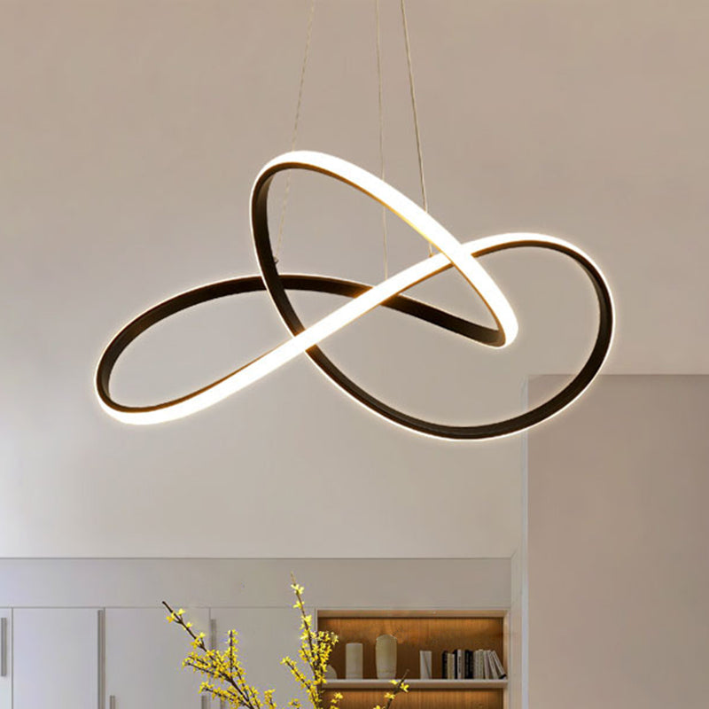 Acrílico espiral colgante lámpara de lámpara de estilo simple led lacera negra lámpara colgante