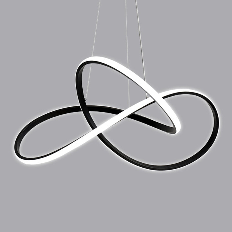 Lampada appesa a spirale acrilica a spillatura semplice lampadario nero a pendente