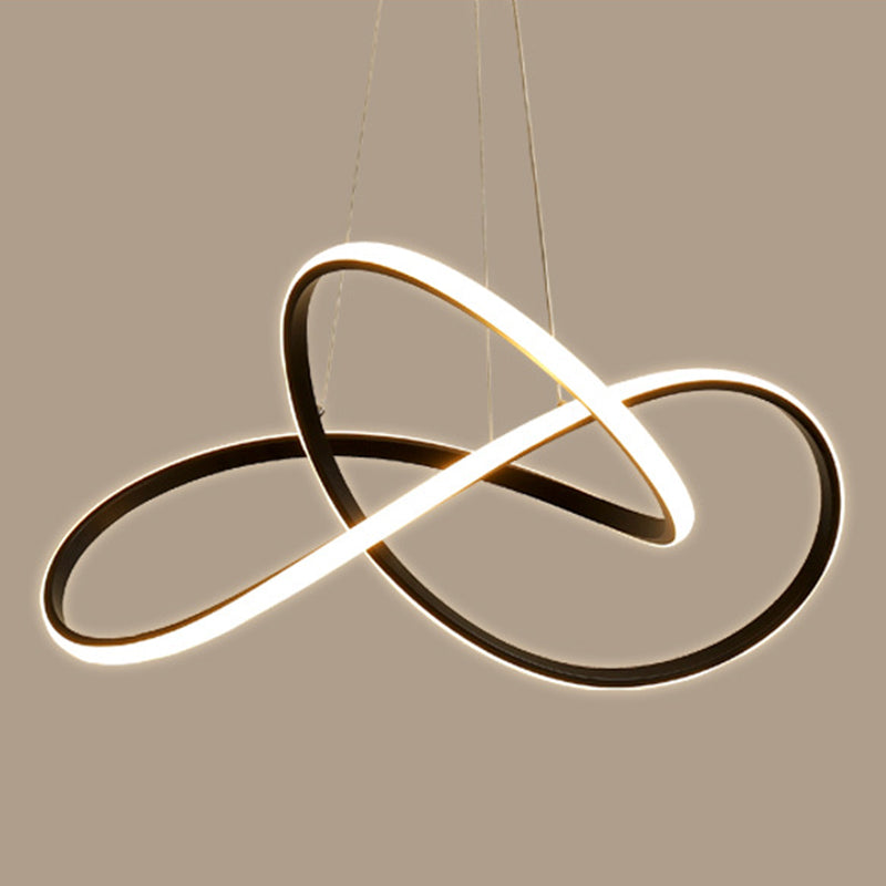 Acrílico espiral colgante lámpara de lámpara de estilo simple led lacera negra lámpara colgante