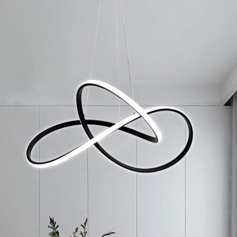 Acrílico espiral colgante lámpara de lámpara de estilo simple led lacera negra lámpara colgante