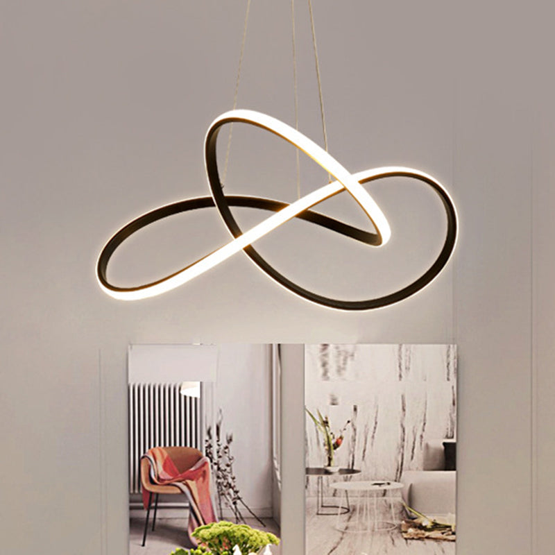 Acrílico espiral colgante lámpara de lámpara de estilo simple led lacera negra lámpara colgante