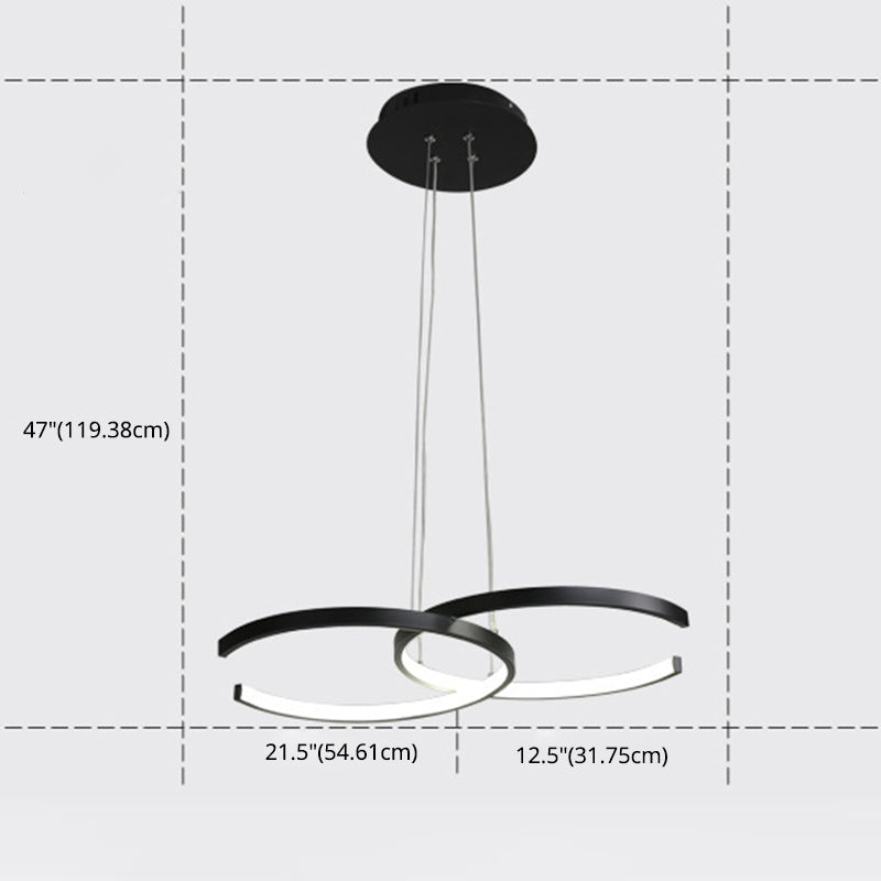 Acryl C-vormige hangende lampkit Hedendaagse stijl LED-hanger verlichtingsarmatuur