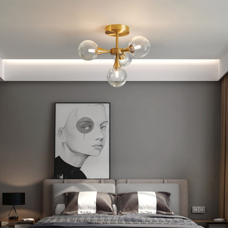 Postmoderne starburst hangende kroonluchter lichtglasschaduw plafond kroonluchter in goud voor woonkamer