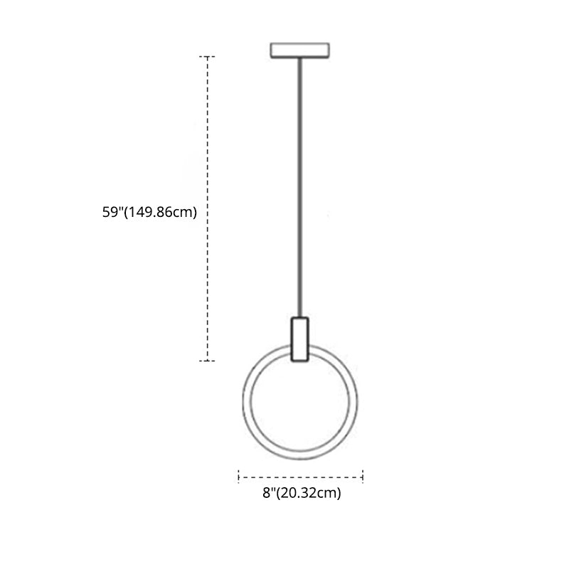 Duplex LED Multiple Hanging Light Simple Style Brass Ceiling Light with Ring Acrylic Shade