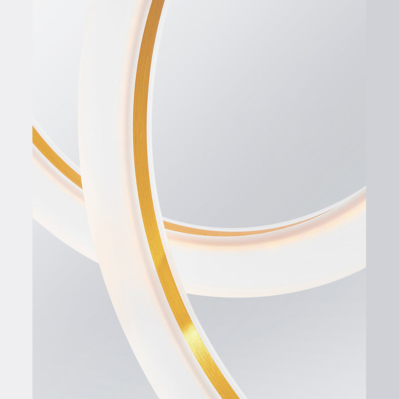 Duplex LED Multiple Hanging Light Simple Style Brass Ceiling Light with Ring Acrylic Shade