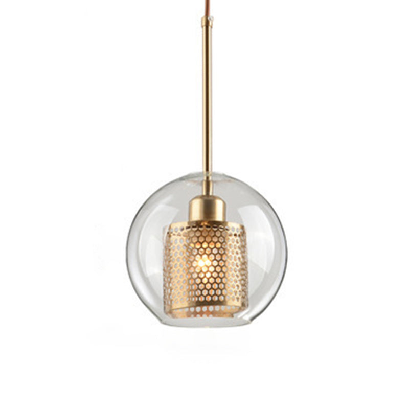 1 lichte bol lichtkit retro industrieel glas hangend licht met hangend snoer voor restaurant