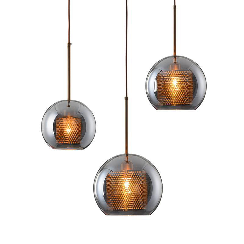 1 lichte bol lichtkit retro industrieel glas hangend licht met hangend snoer voor restaurant