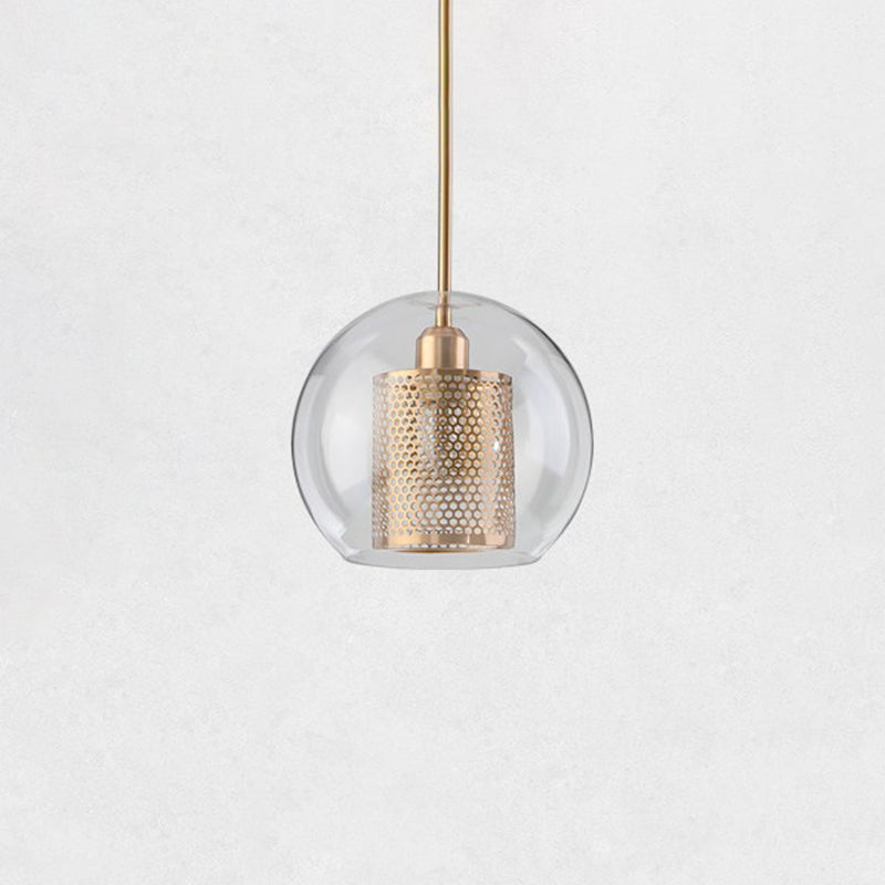 1 lichte bol lichtkit retro industrieel glas hangend licht met hangend snoer voor restaurant