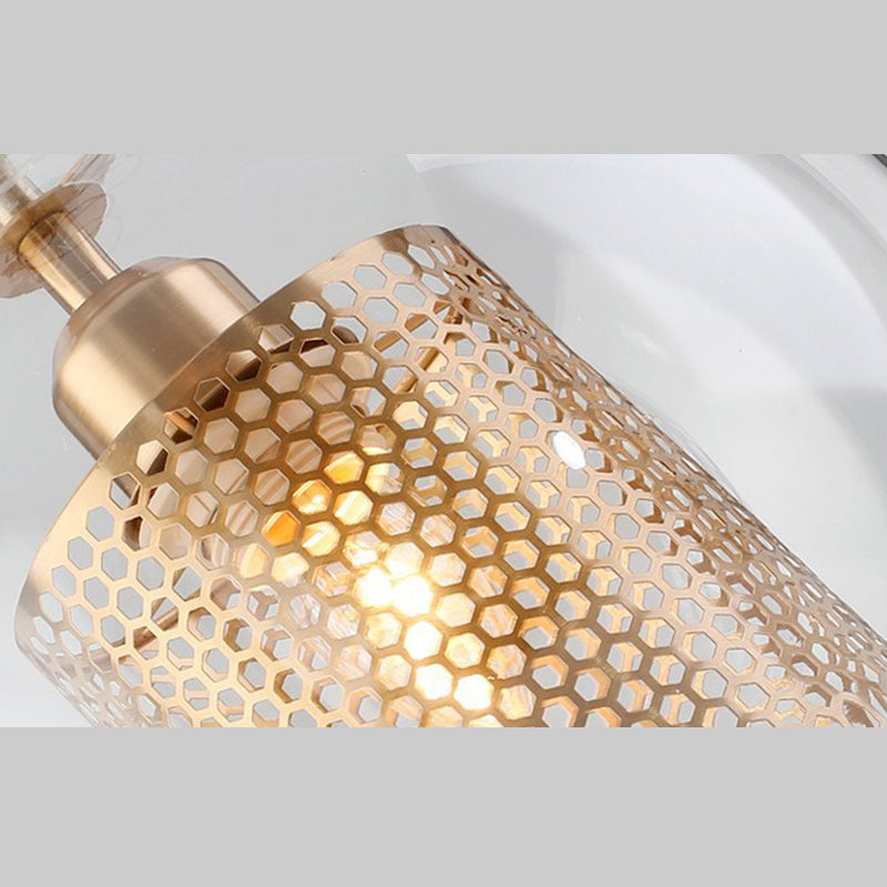1 lichte bol lichtkit retro industrieel glas hangend licht met hangend snoer voor restaurant