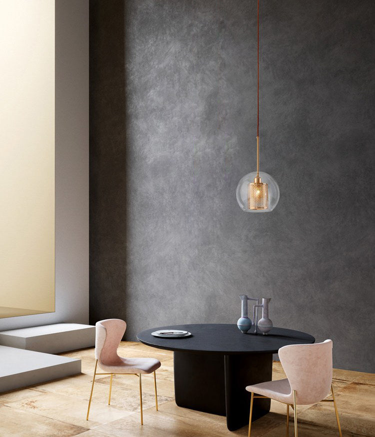1 lichte bol lichtkit retro industrieel glas hangend licht met hangend snoer voor restaurant