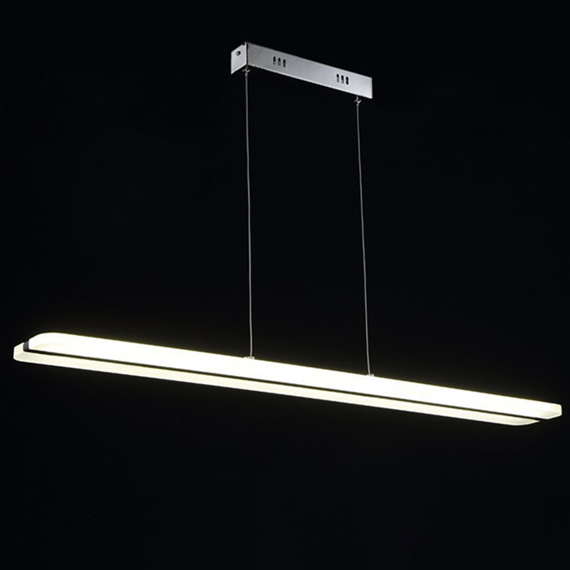 Modern Minimalist LED Island Pendant Lighting  White Long Acrylic Island Ceiling Light for Living Room