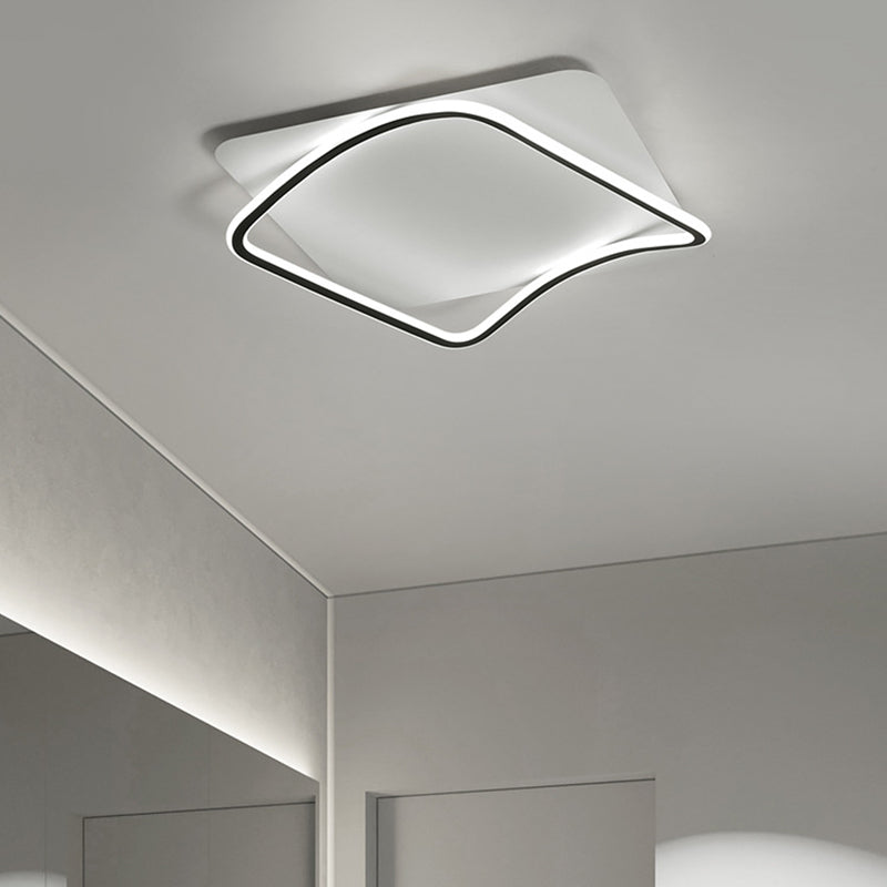 Simplicity Square LED Flush Light Fixture Aluminum Bedroom Ceiling Mounted Light
