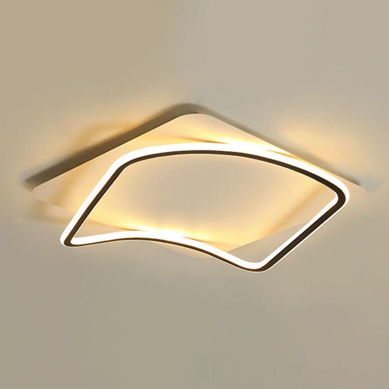 Simplicity Square LED Flush Light Fixture Aluminum Bedroom Ceiling Mounted Light