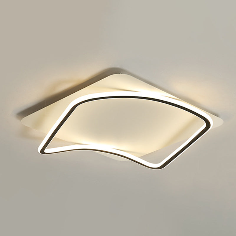 Simplicity Square LED Flush Light Fixture Aluminum Bedroom Ceiling Mounted Light