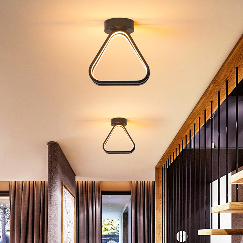 Lámpara empotrada moderna de aluminio con 1 cabeza montada en el techo del pasillo con anillo de halo