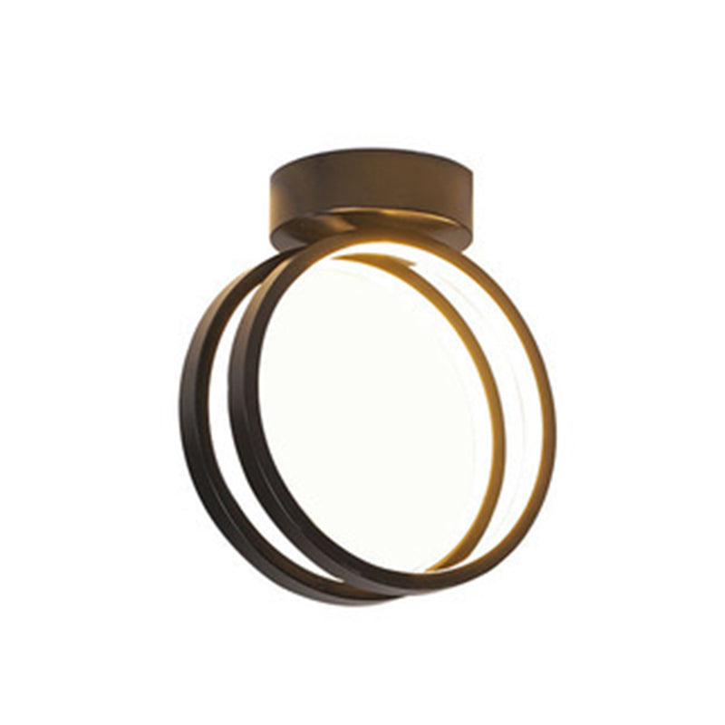 Lámpara empotrada moderna de aluminio con 1 cabeza montada en el techo del pasillo con anillo de halo