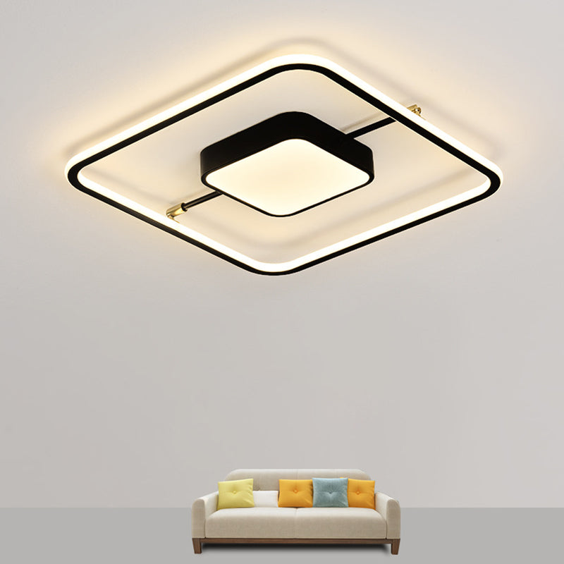Nordic Square Aluminum Flush Mount Light Bedroom LED Ceiling Flush Mount Light Fixture